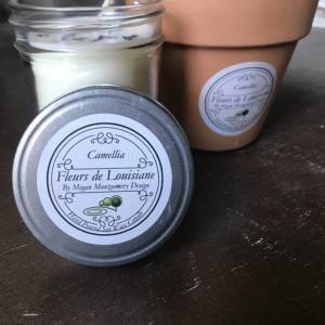 Camellia candle and flower pot