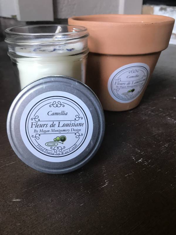 Camellia candle and flower pot